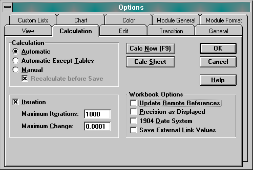 Iterative calculation store excel